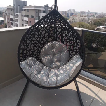 Balanço para varanda em Corda Náutica Preto modelo Gota