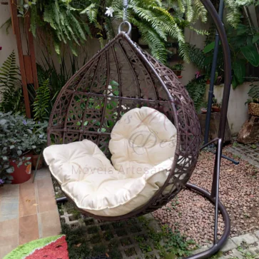 Balanço para varanda em fibra sintética, modelo Folha.