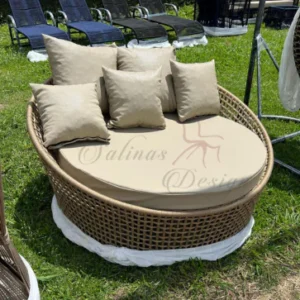 Chaise corda náutica rami com almofadas garantindo o melhor conforto.