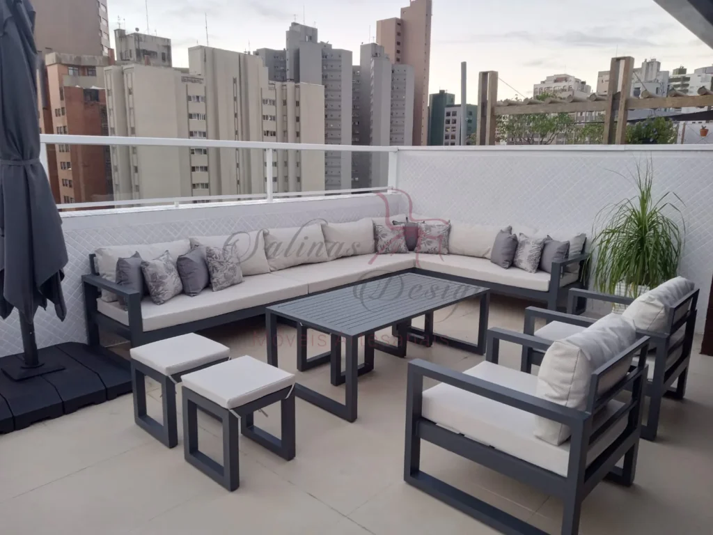 Conjunto Modular Sofá de lado com capacidade para 8 lugares