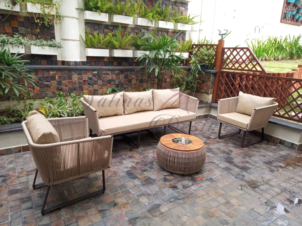 Jogo de Sofá London em corda náutica Rami 5 lugares