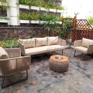 Jogo de Sofá London em corda náutica Rami 5 lugares