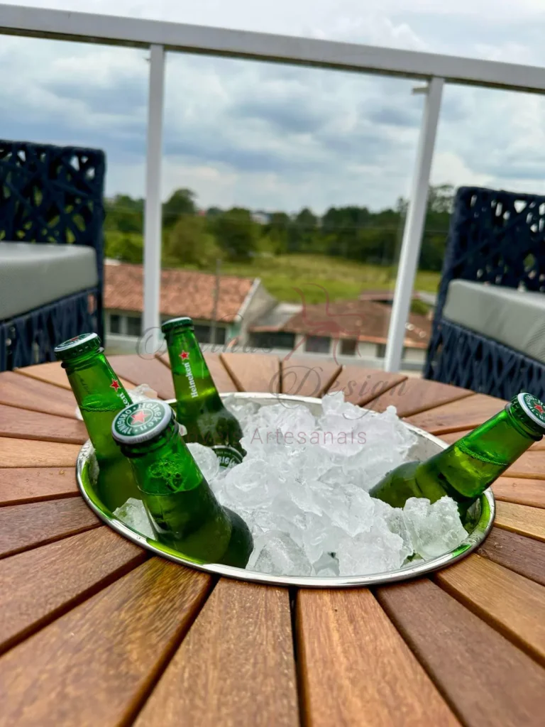 Mesa de centro champanheira em corda náutica Salinas Design