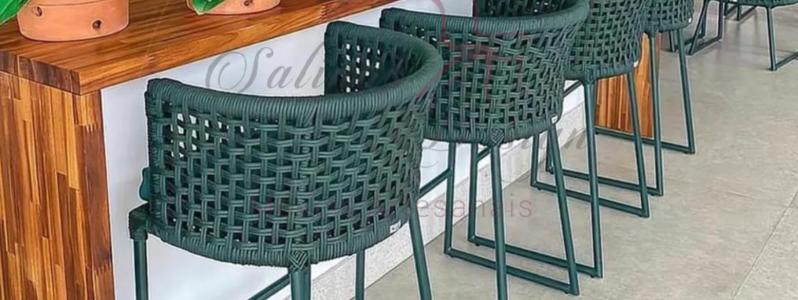 Conjunto de cadeiras em corda náutica direto da fábrica para área externa.