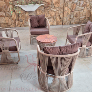 Conjunto de Poltronas Laço em corda náutica Rami