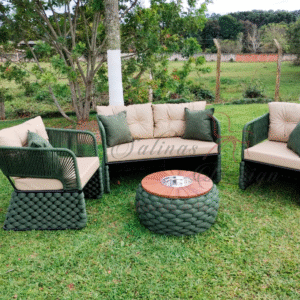 Conjunto de Sofá La Vie em tricô nas cores begê